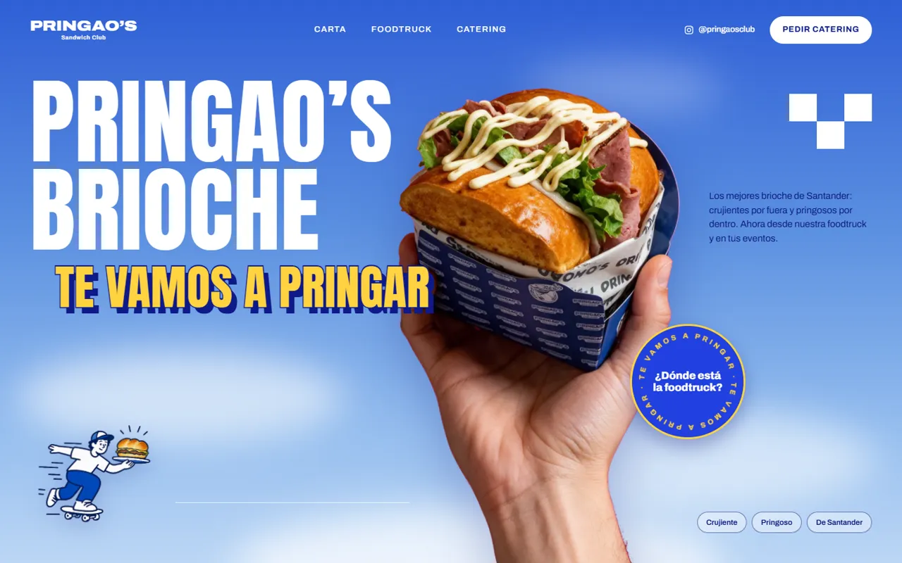 Captura de la web de Pringao's